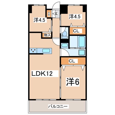 郡山駅 バス17分  郡山女子大学前下車：停歩3分 2階の物件間取画像